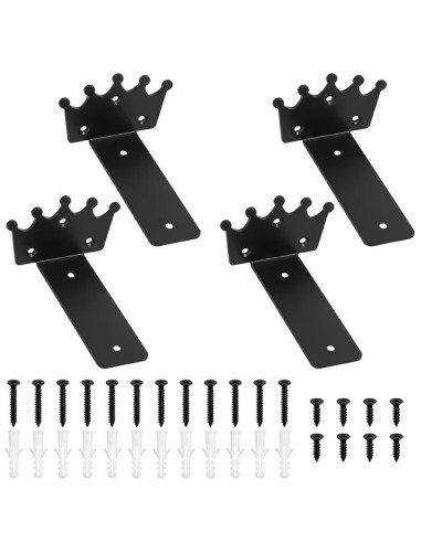 Set 4 Suporti Etajera/Raft, Cerb/Coroana, Alb/Negru