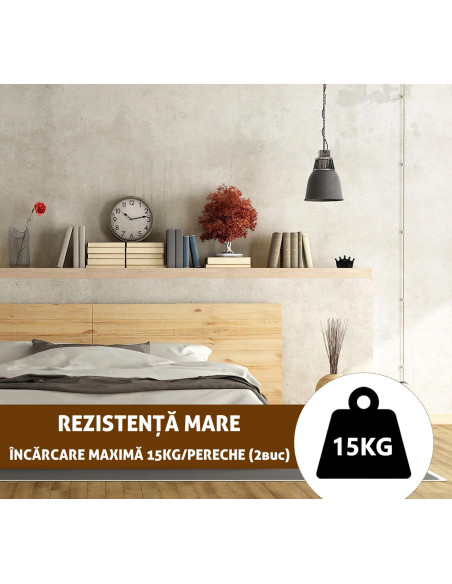 Set 4 Suporti Etajera/Raft, Cerb/Coroana, Alb/Negru